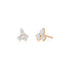 Triple Diamond Cluster Stud Earrings