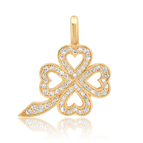 Try Your Luck Diamond Heart Clover Charm