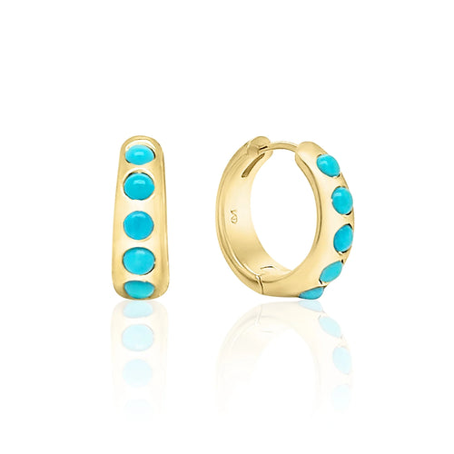 Turquoise Nomad Huggie Hoop Earrings