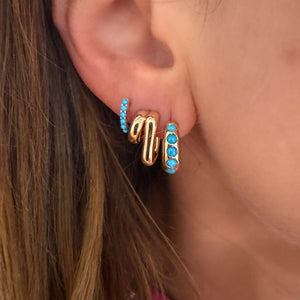 Turquoise Nomad Huggie Hoop Earrings