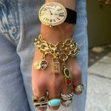 Twisted Gold & High Polish Oval Link Bracelet