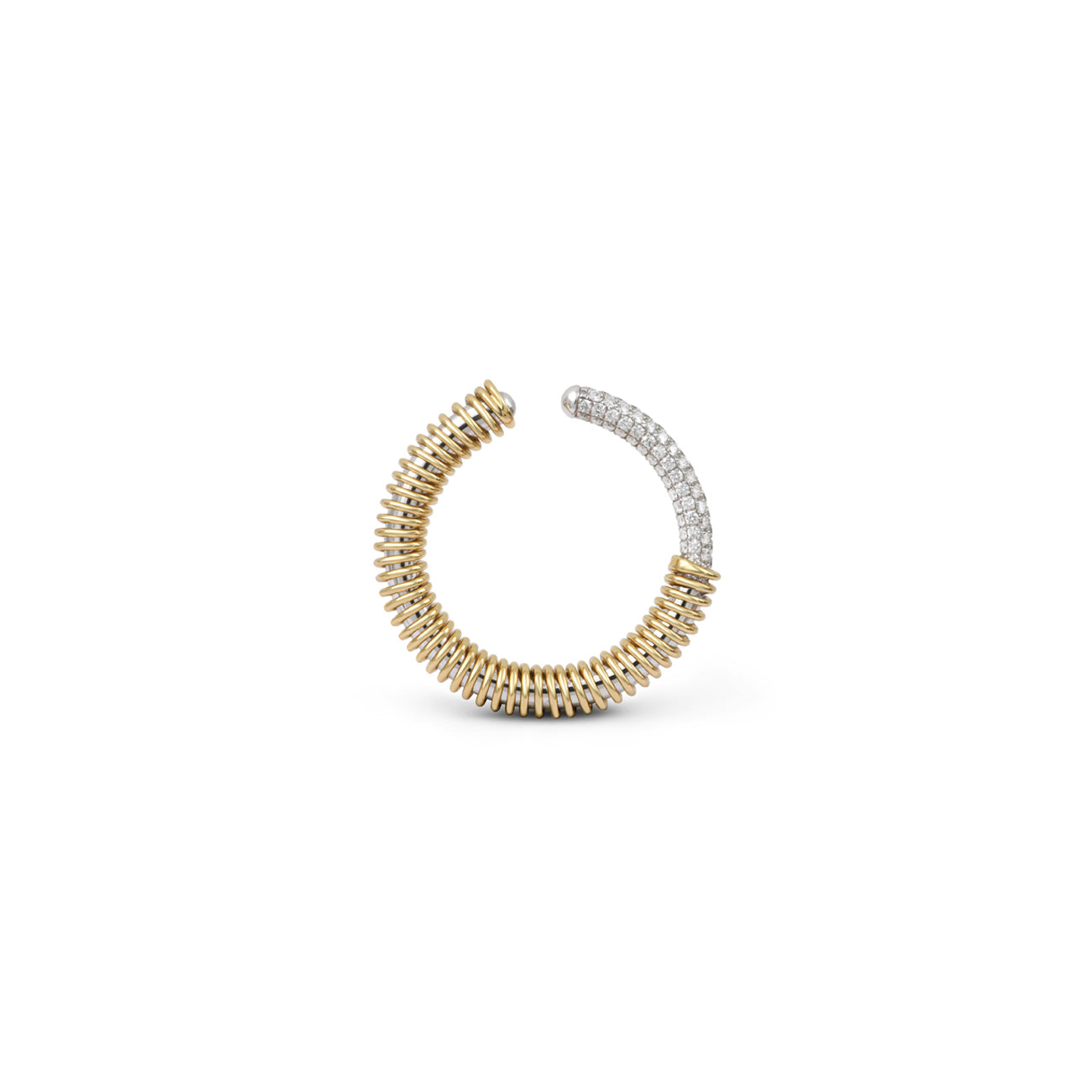 Two-Tone Pave Diamond Nano Versus Ear cuff