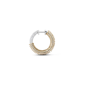 Two-Tone Pave Diamond Nano Versus Hoop Earring