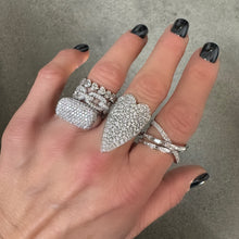 Ultra Statement Elongated Pave Diamond Heart Ring