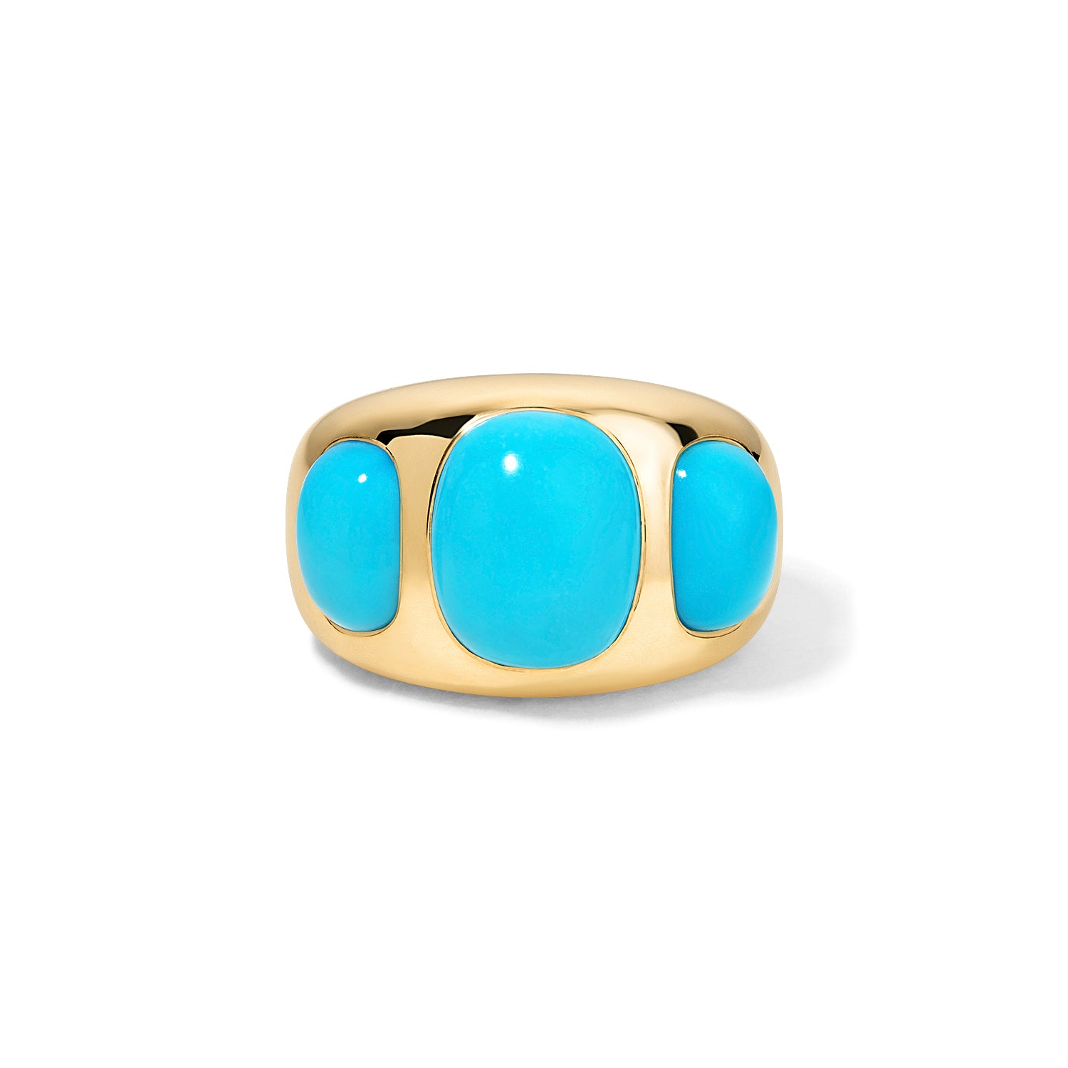 Elongated Cushion Chunky Nomad Ring with Sleeping Beauty Turquoise