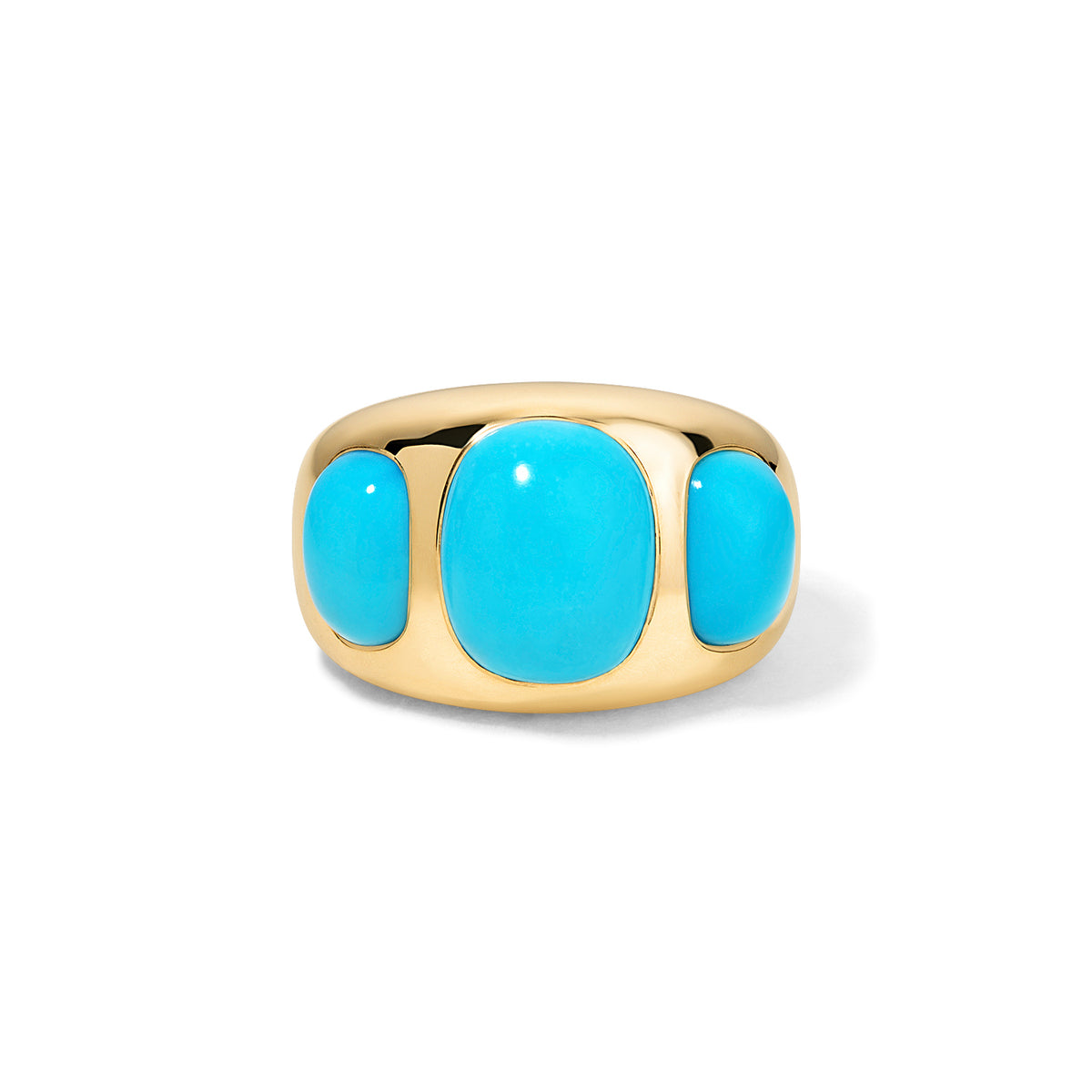 Elongated Cushion Chunky Nomad Ring with Sleeping Beauty Turquoise
