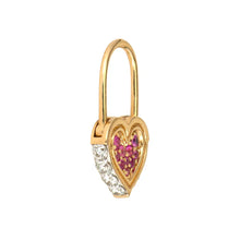 Unlock Love Heart Lock Hoop Earring