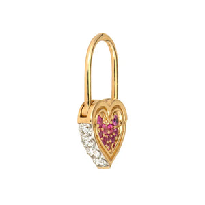 Unlock Love Heart Lock Hoop Earring