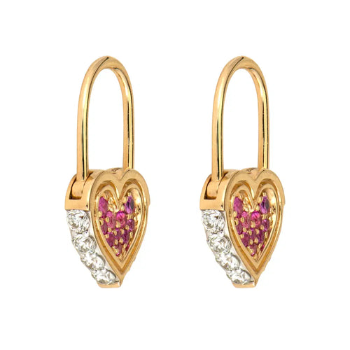 Unlock Love Heart Lock Hoop Earring