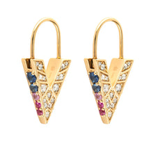 Unlock Love Sapphire V Hoop Earring