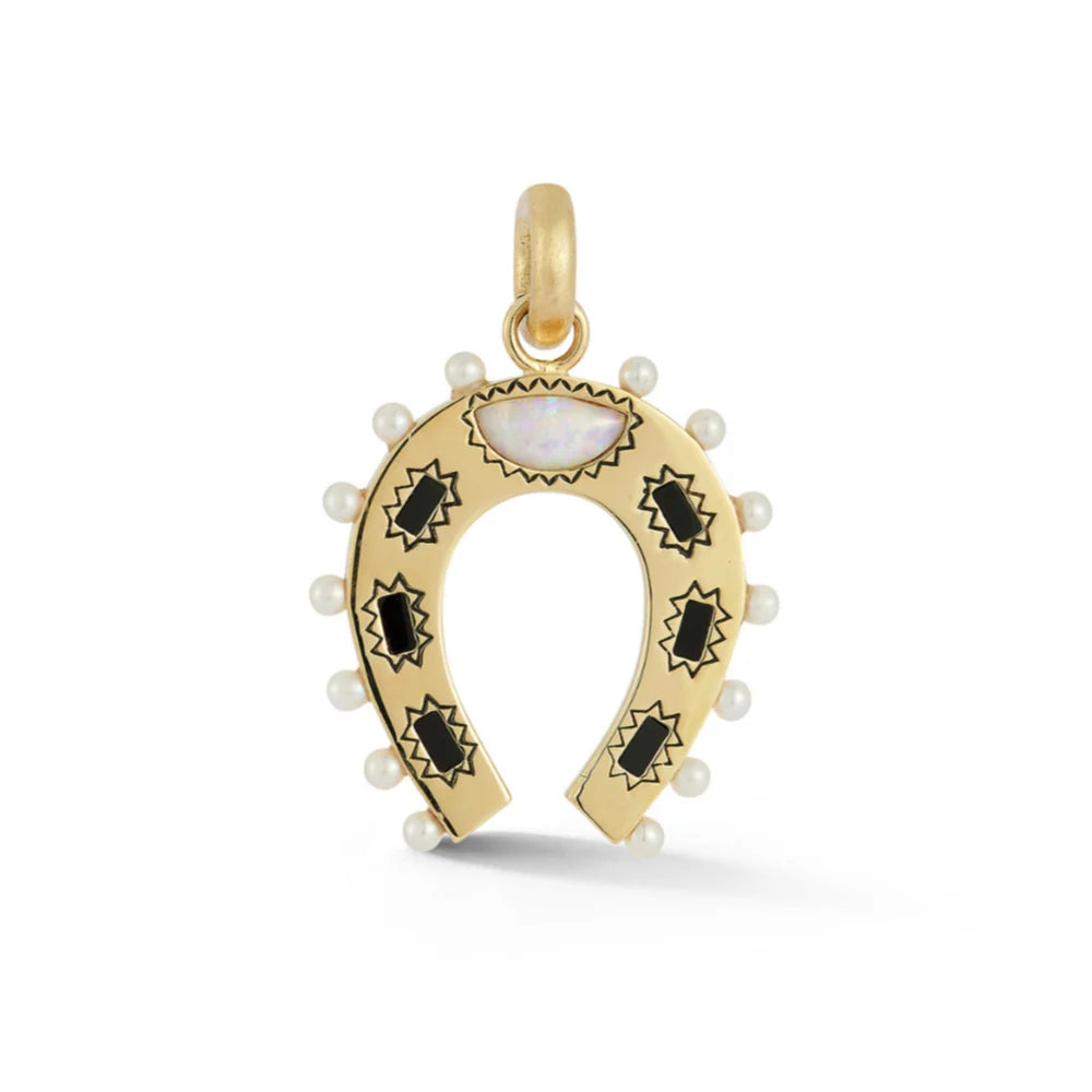 Holly Horseshoe Charm