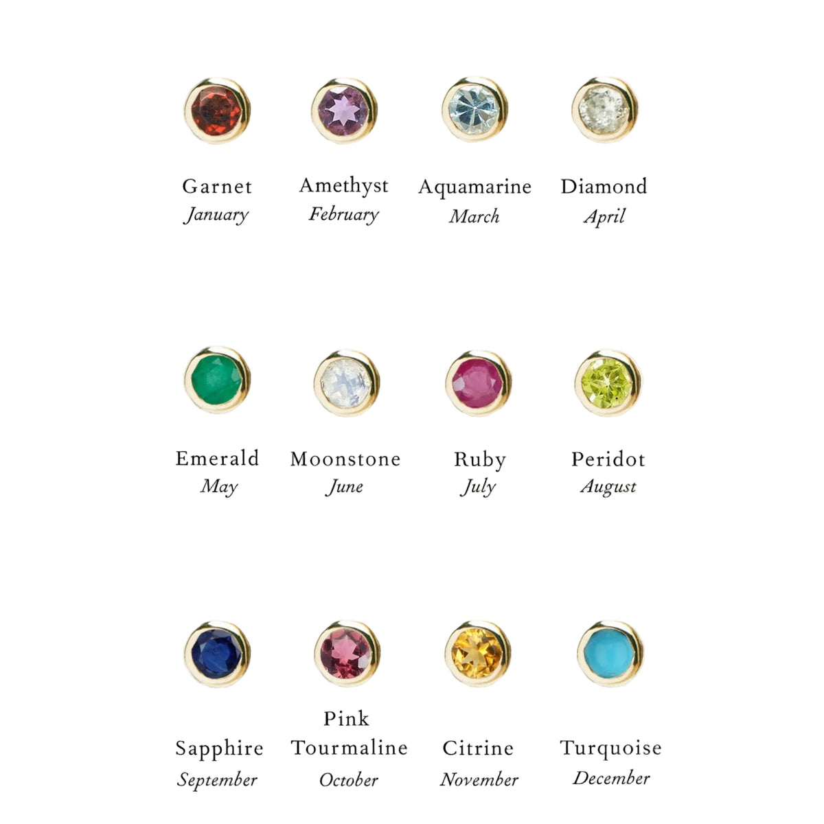 Customizable Single Date Gemstone Calendar Charm