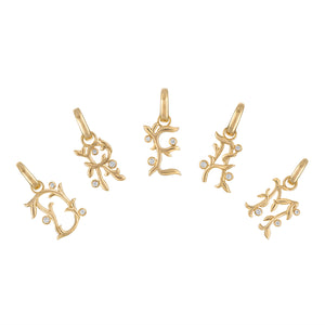 Vine Diamond Initial Charm