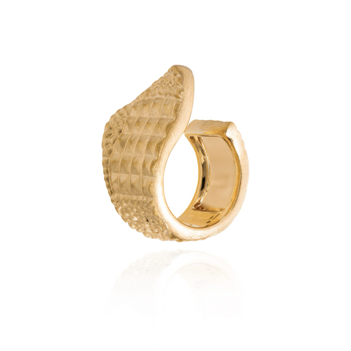 Wavy Brushed Crocodile Mouvante Ring