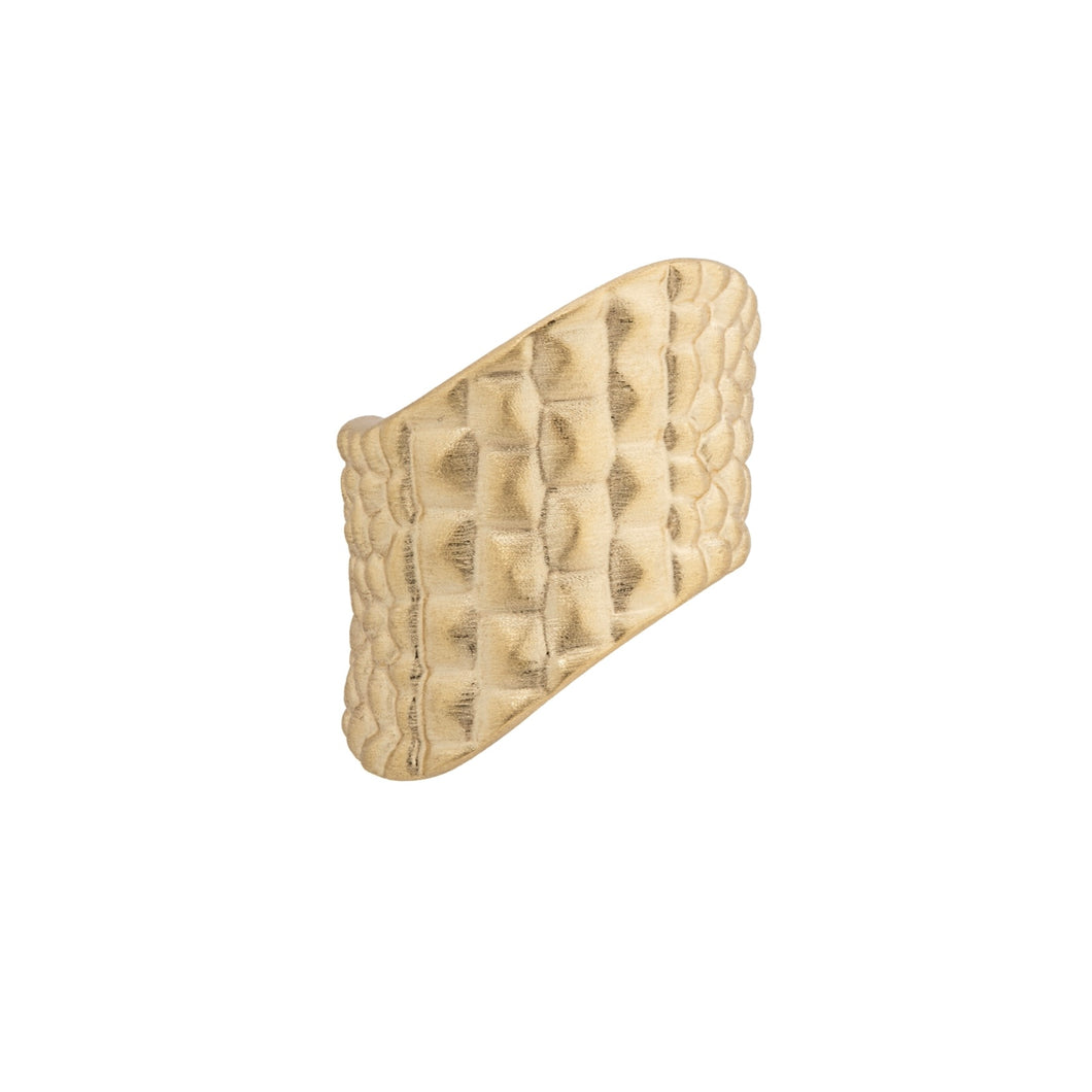 Wavy Brushed Crocodile Ring