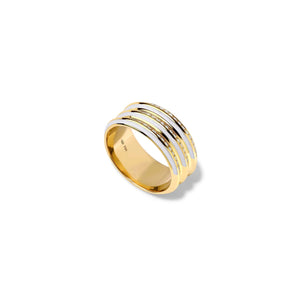 White or Black Enamel Diamond Borsh Triplet Bone Ring