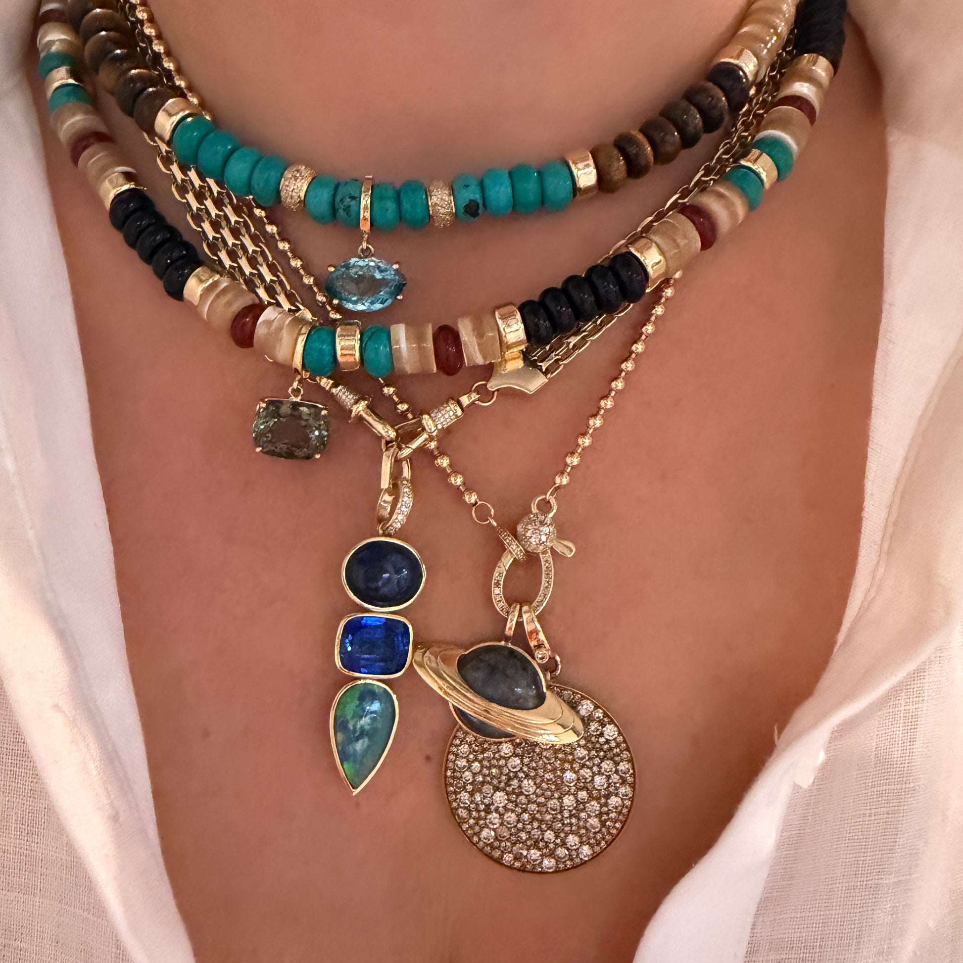 Wide Gold Mesh Chain Necklace