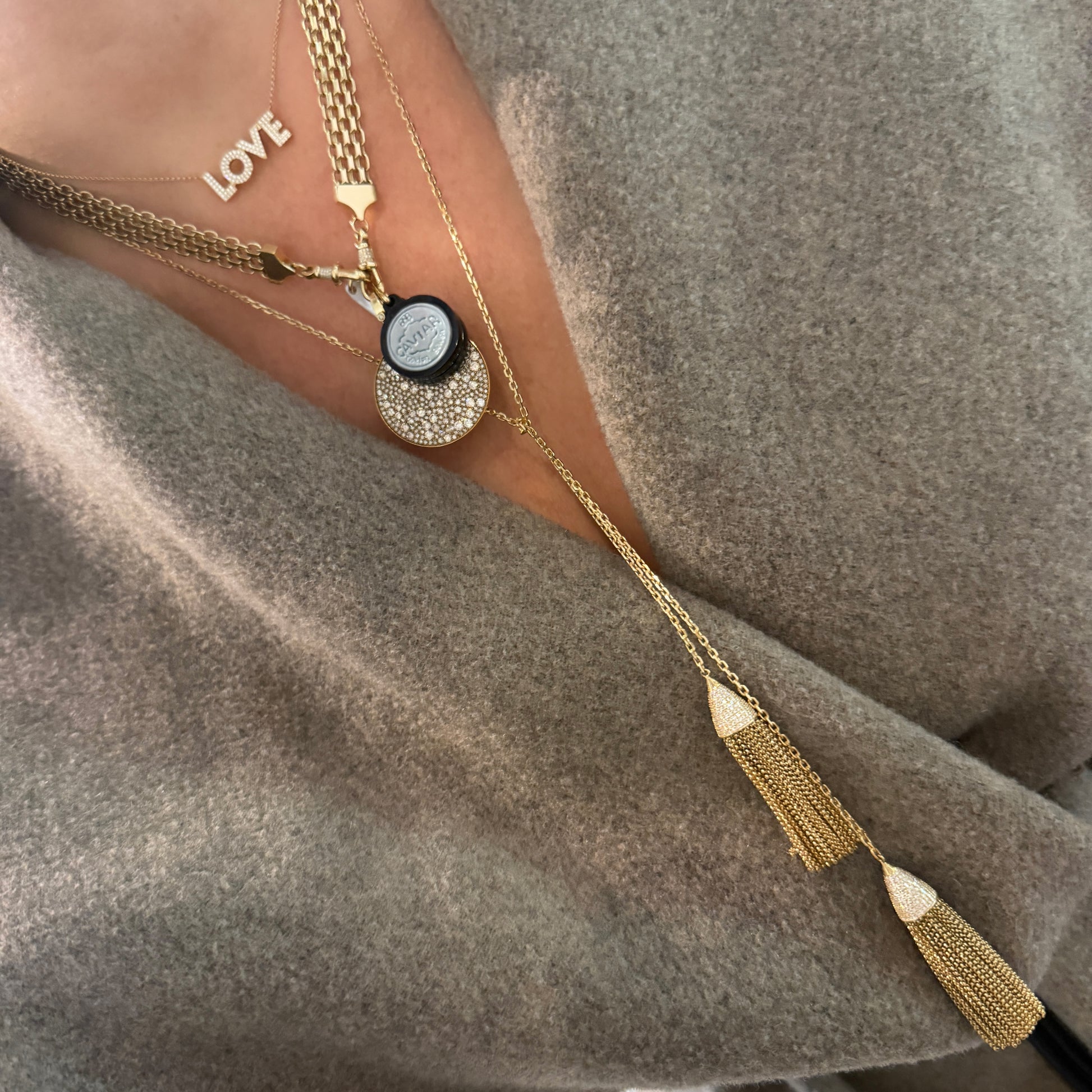 Wide Gold Mesh Chain Necklace
