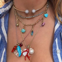 Woven Rainbow Silk Long Links Chain Necklace