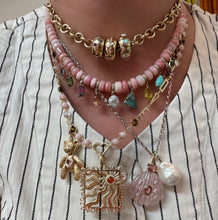 Woven Rainbow Silk Long Links Chain Necklace