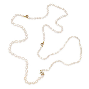 Extra Long Seed Pearl Trio Necklace