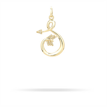 XL Hinged Diamond Arrow Initial Charm