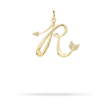 XL Hinged Diamond Arrow Initial Charm