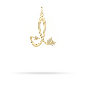 XL Hinged Diamond Arrow Initial Charm