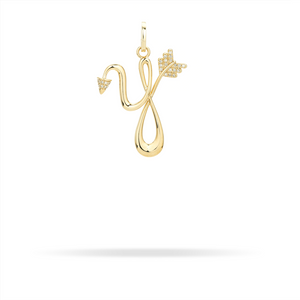 XL Hinged Diamond Arrow Initial Charm