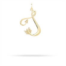 XL Hinged Diamond Arrow Initial Charm