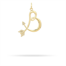 XL Hinged Diamond Arrow Initial Charm