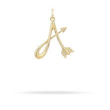 XL Hinged Diamond Arrow Initial Charm