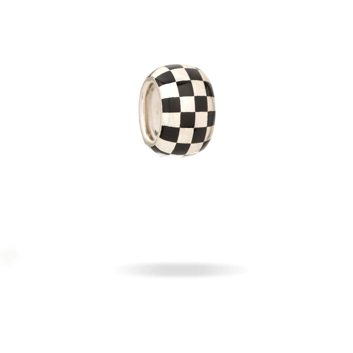 White or Black Ceramic Checkerboard Big Bead