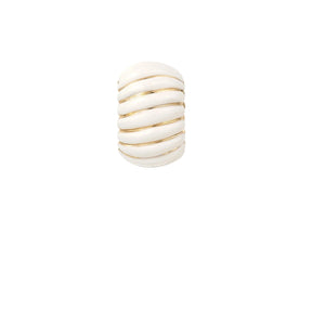White Ceramic Wave Big Bead