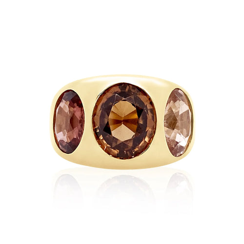 3 Oval Chunky Zircon Nomad Ring