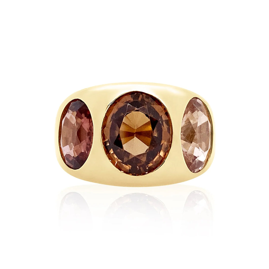 3 Oval Chunky Zircon Nomad Ring