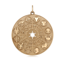 Zodiac Wheel Astrology Celestial Charm Pendant