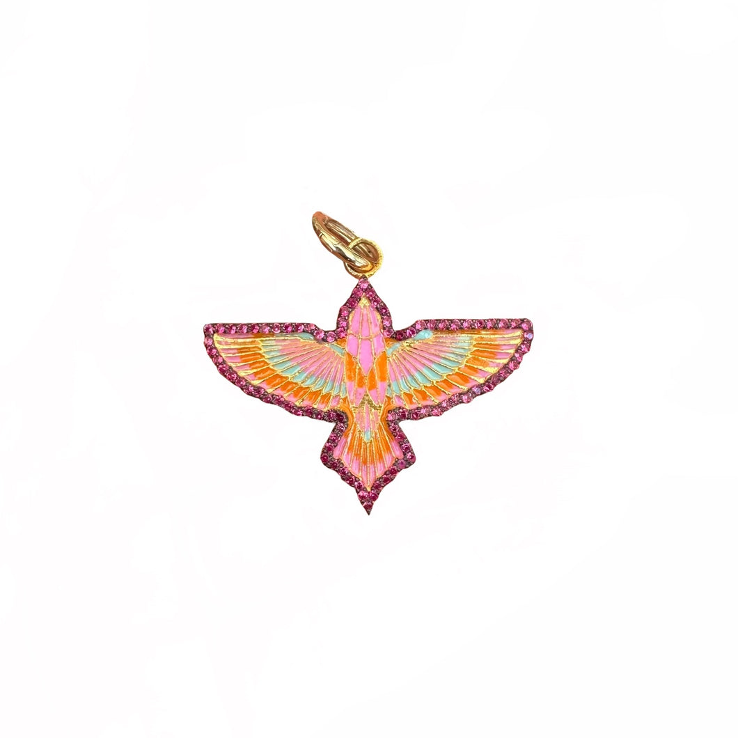 The Helena Bird Gemstone & Diamond Charm Pendant