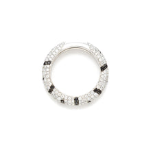 Large Black & White Diamond Zebra Band Ring