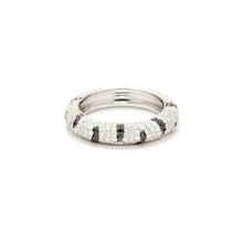 Large Black & White Diamond Zebra Band Ring