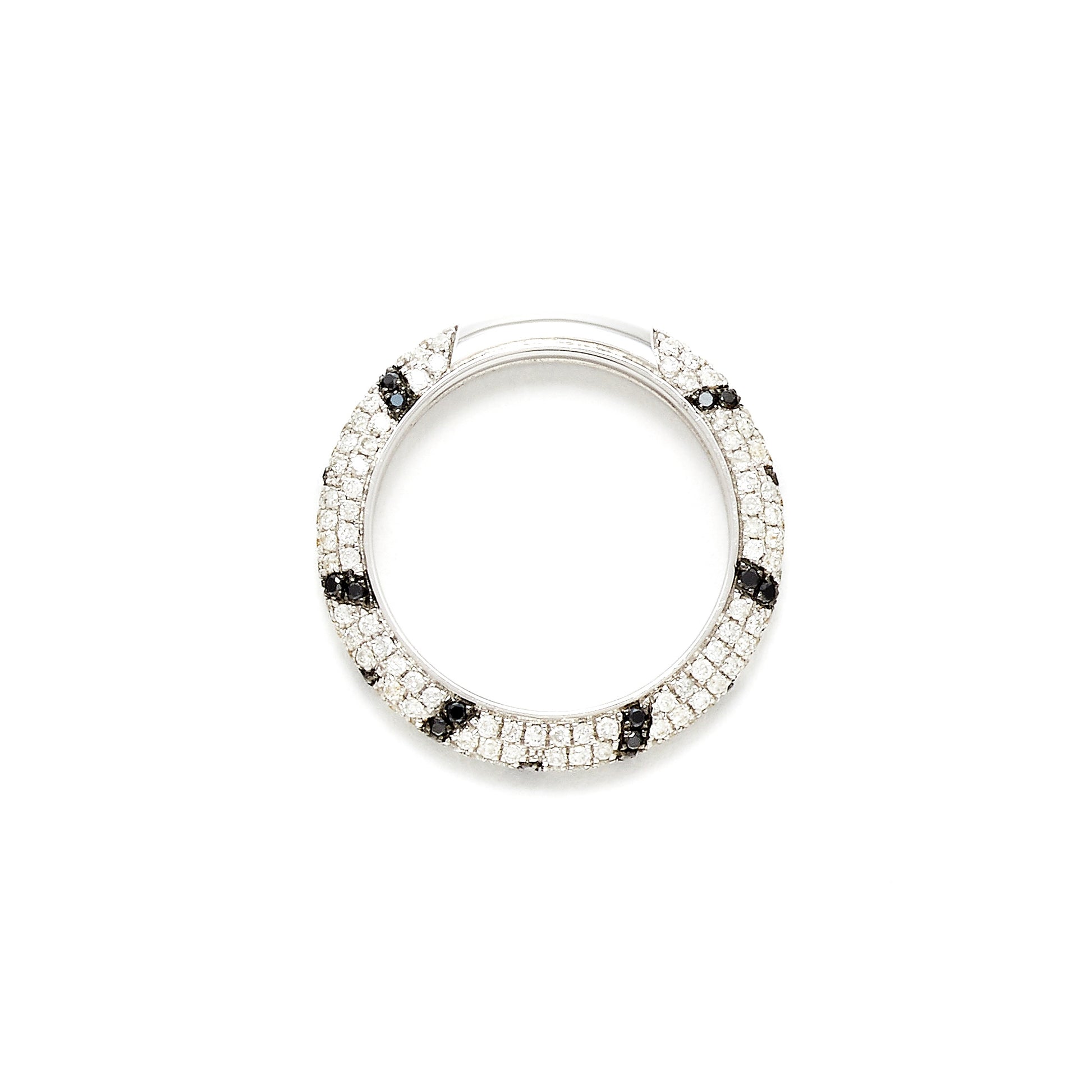 Small Black & White Diamond Zebra Band Ring