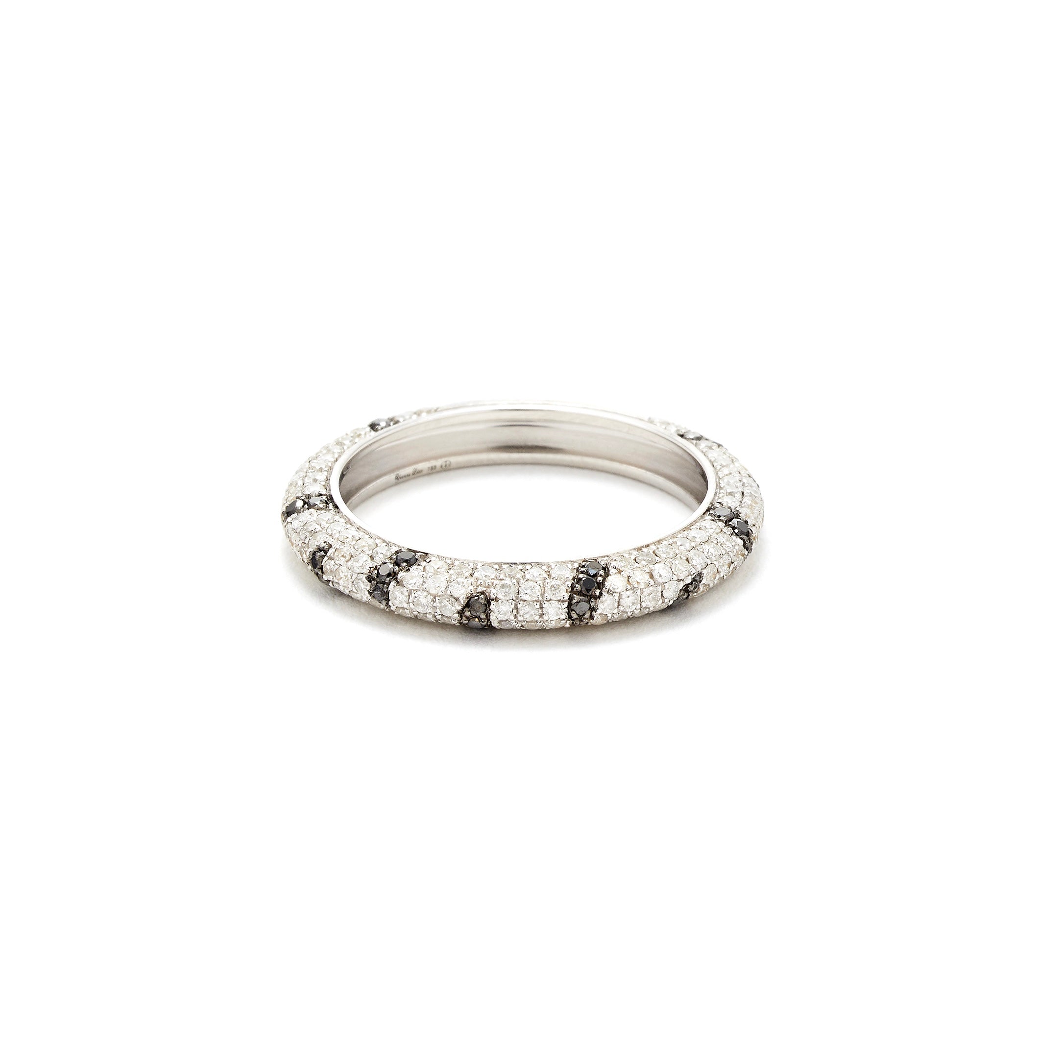 Small Black & White Diamond Zebra Band Ring