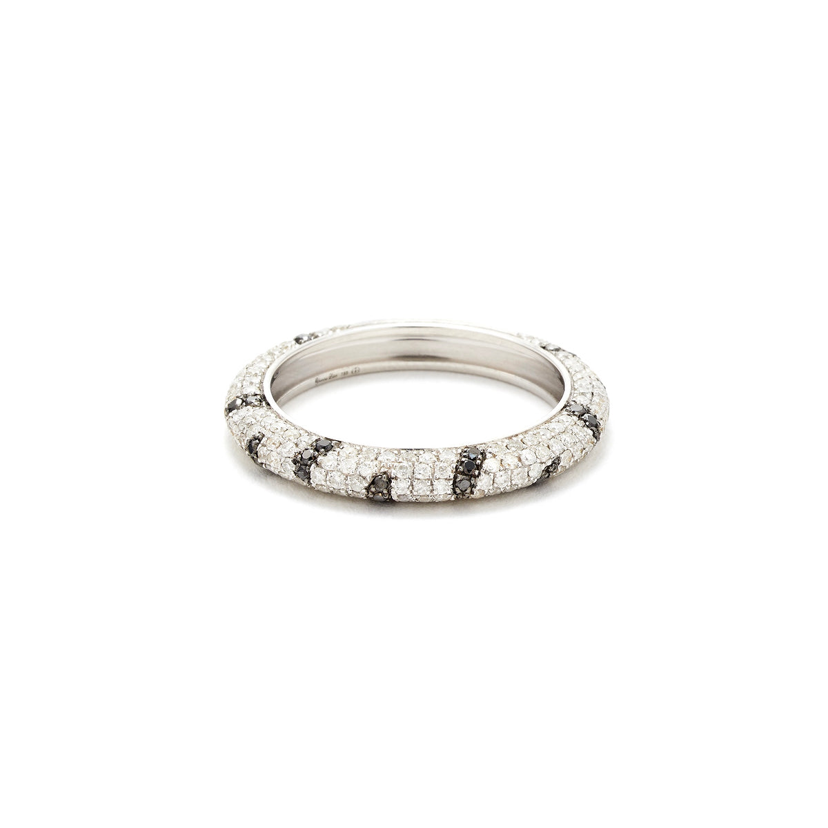 Small Black & White Diamond Zebra Band Ring
