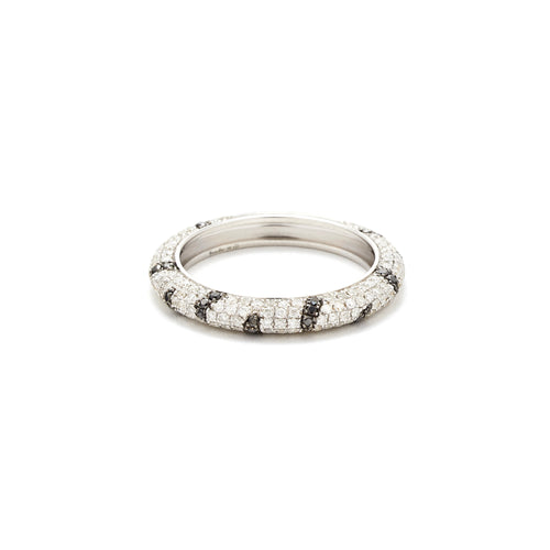 Small Black & White Diamond Zebra Band Ring