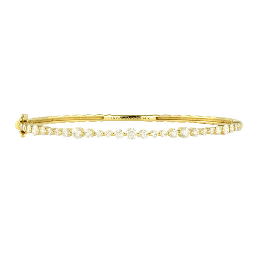 Delicate Alternating Diamond Bangle Bracelet