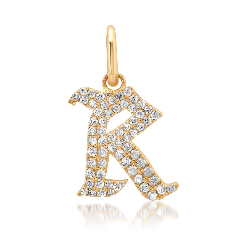 Gothic Diamond Initial Charm