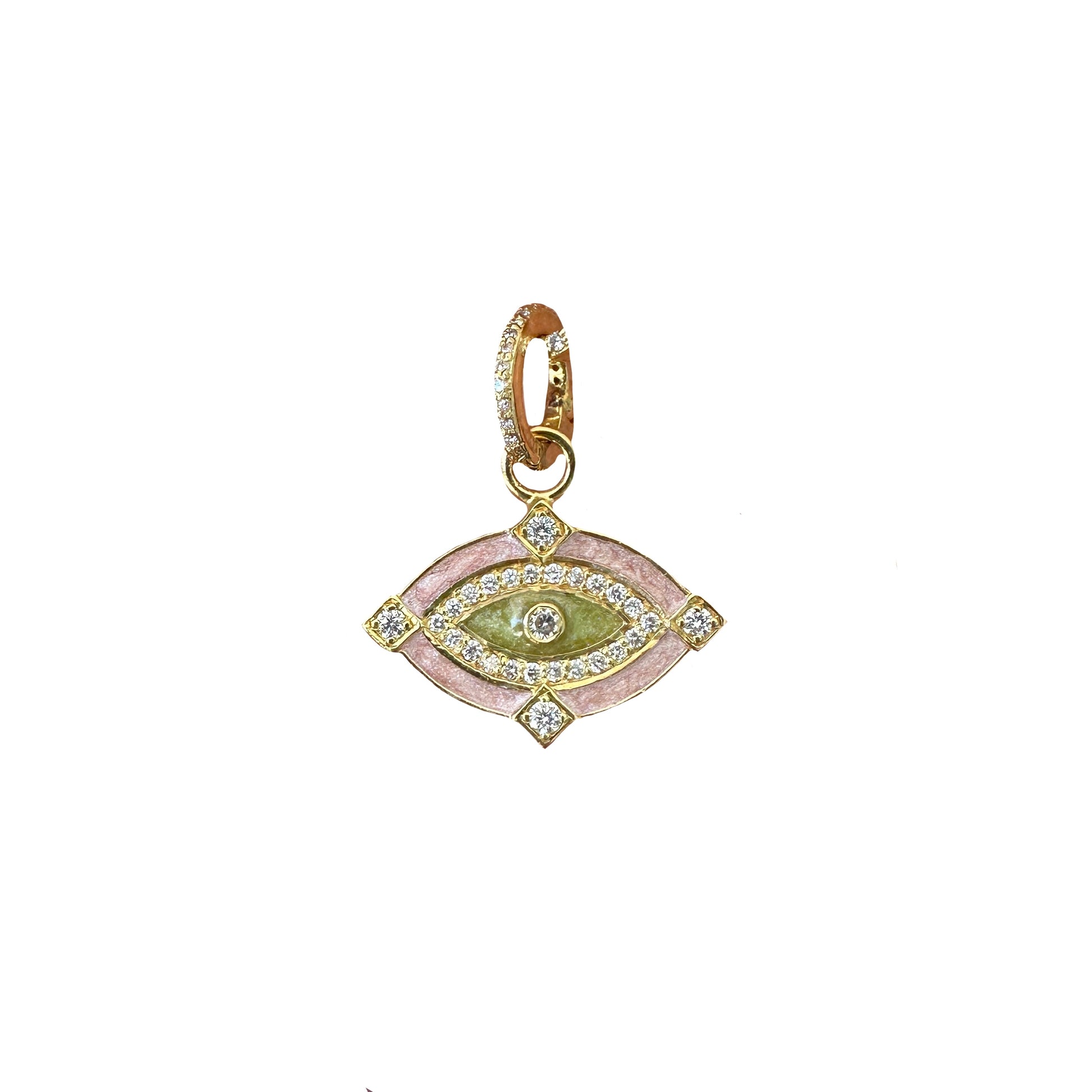 Diamond & Enamel Evil Eye Charm Pendant