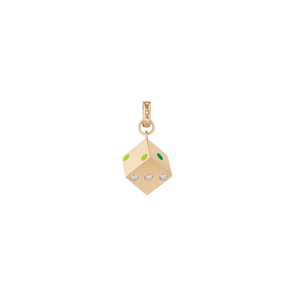 Chance Diamond & Enamel Dice Charm