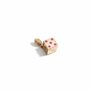Chance Diamond & Enamel Dice Charm