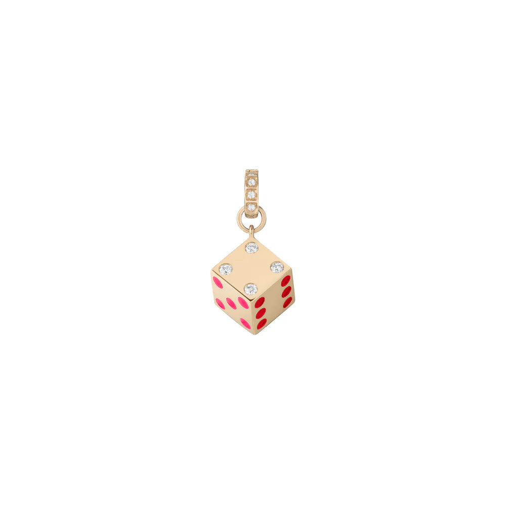 Chance Diamond & Enamel Dice Charm